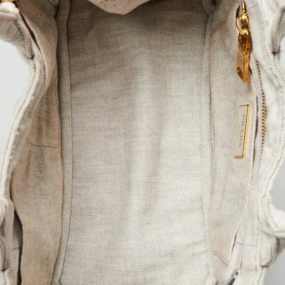 Prada Grey Canapa Canvas Small Tote Bag BG439 - Picture 8 of 12